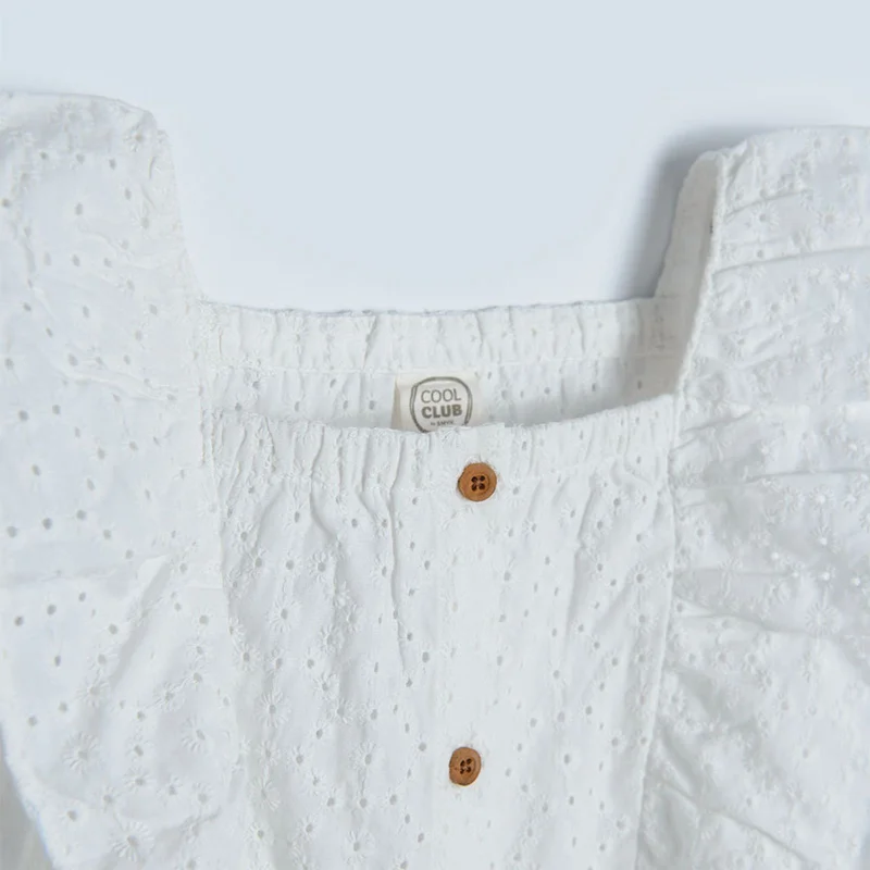 كول كلوب من سمييك بلوزة قطنية بيضاء بدون أكمام